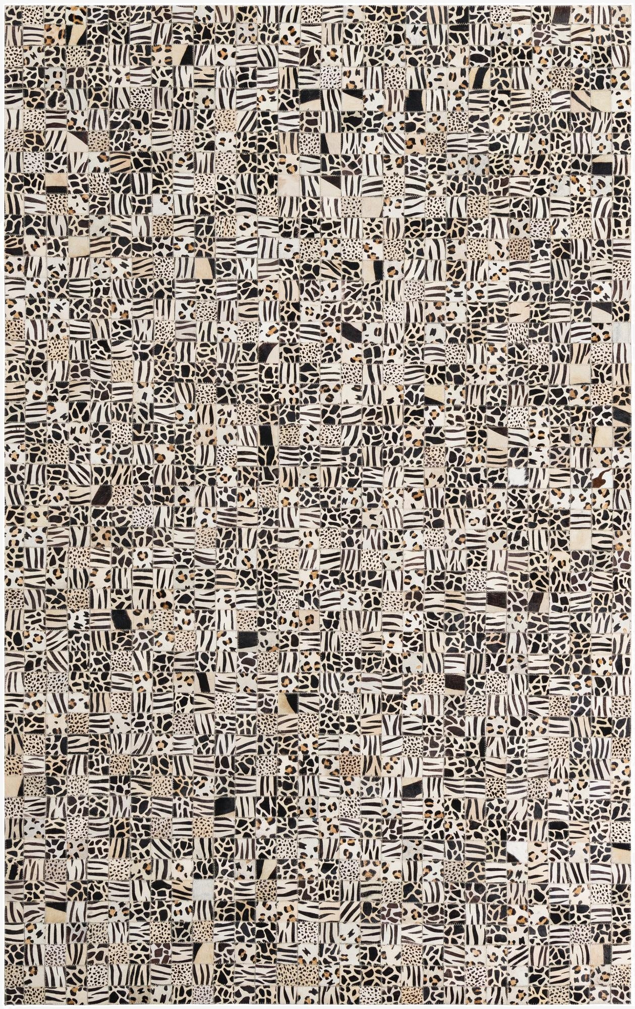 5' 1 x 8' Cowhide Leather Rug