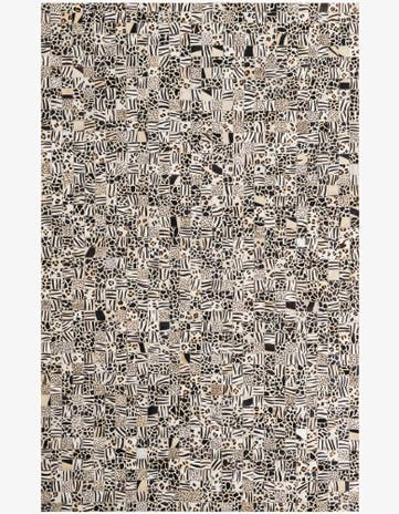 5' 1 x 8' Cowhide Leather Rug