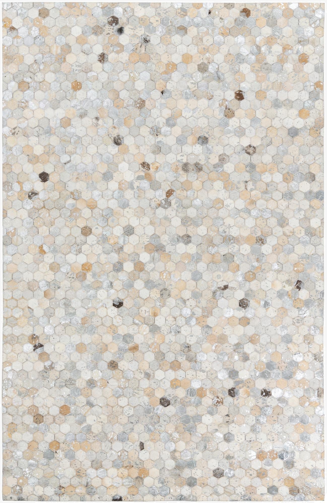 5' 1 x 8' Cowhide Leather Rug