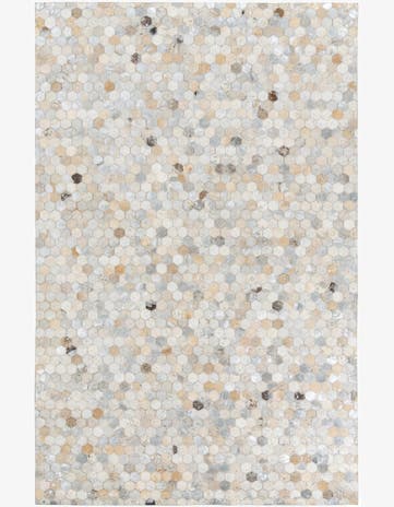 5' 1 x 8' Cowhide Leather Rug