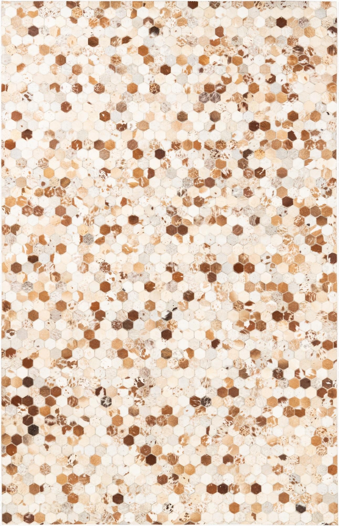 5' 2 x 8' Cowhide Leather Rug