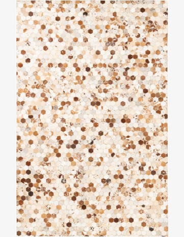 5' 2 x 8' Cowhide Leather Rug