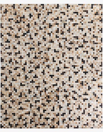 8' 1 x 9' 10 Cowhide Leather Rug