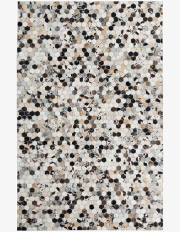 5' 1 x 7' 10 Cowhide Leather Rug