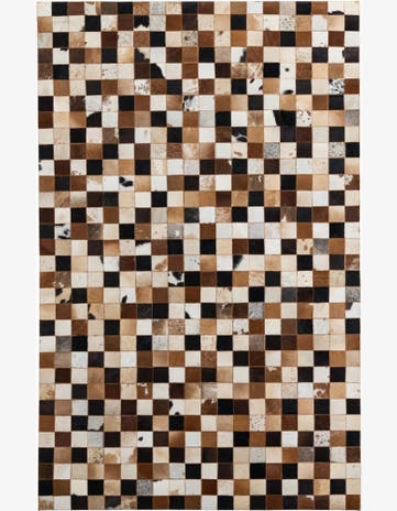 5' 1 x 8' Cowhide Leather Rug