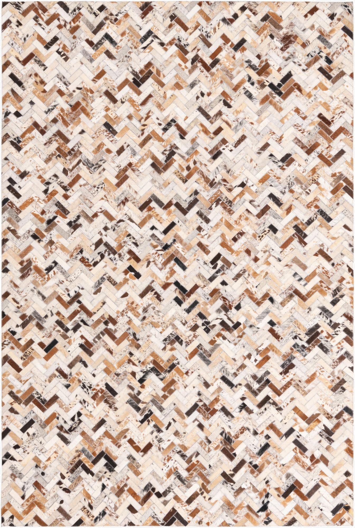 5' x 7' 8 Cowhide Leather Rug