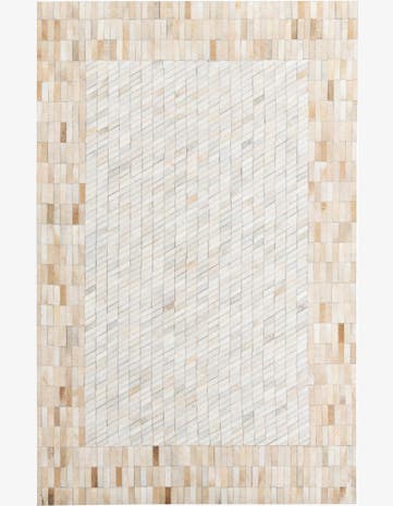 5' 1 x 8' Cowhide Leather Rug