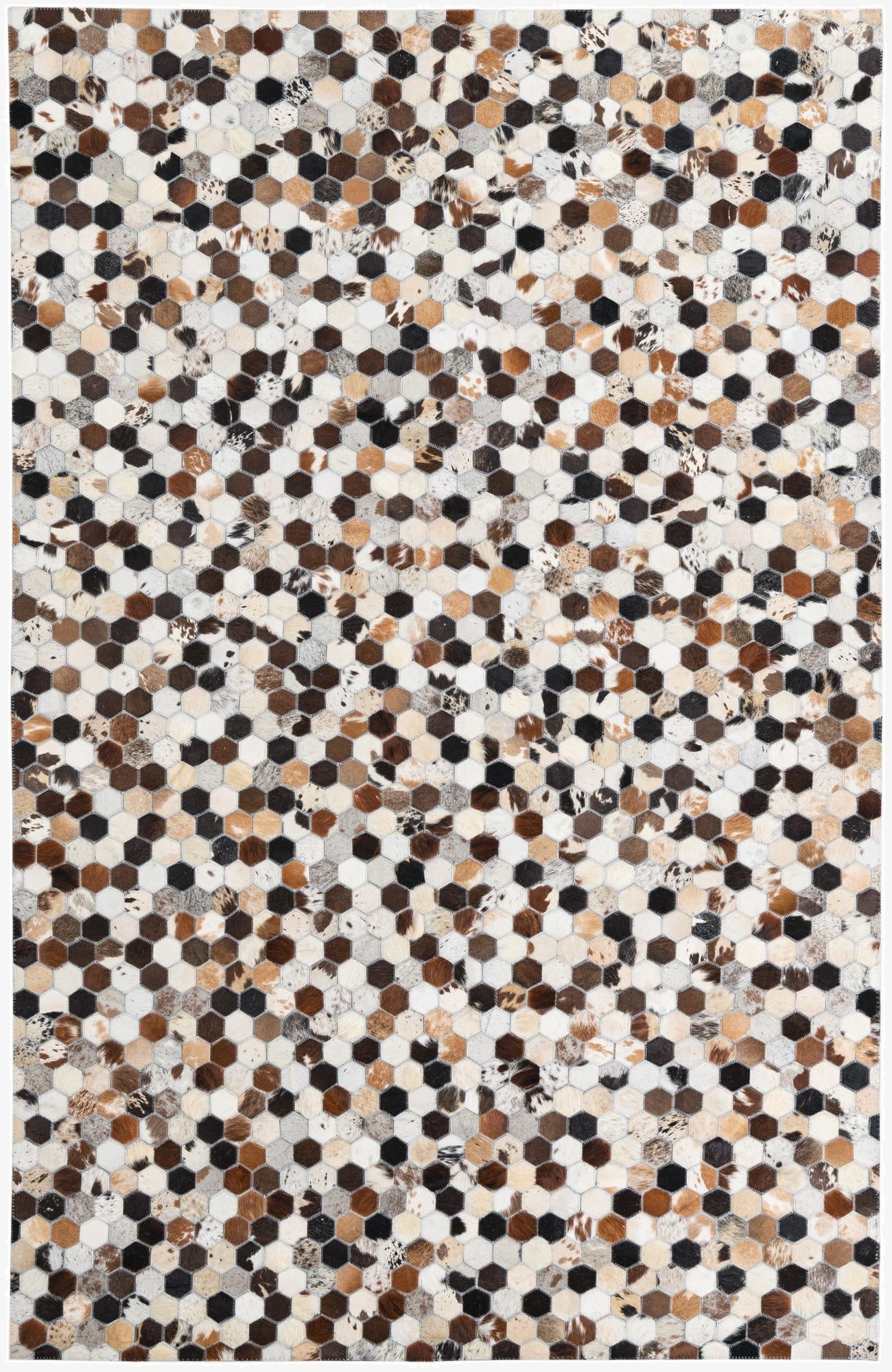 5' 1 x 7' 10 Cowhide Leather Rug