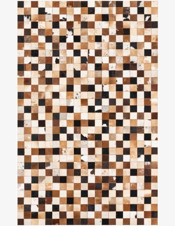 5' 1 x 8' Cowhide Leather Rug