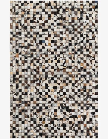 5' x 7' 10 Cowhide Leather Rug
