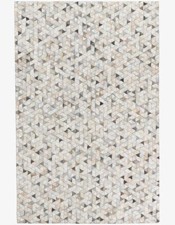 5' 2 x 7' 10 Cowhide Leather Rug