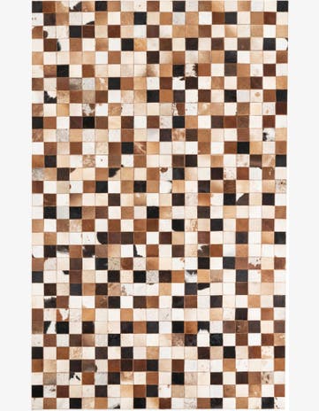 5' x 8' 1 Cowhide Leather Rug