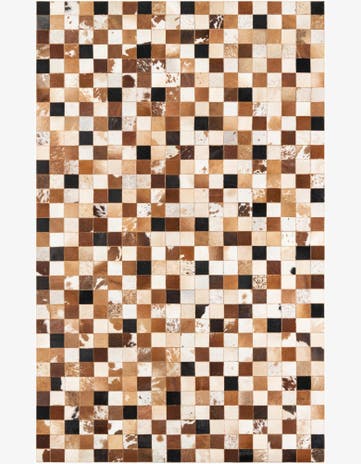 5' 1 x 8' Cowhide Leather Rug