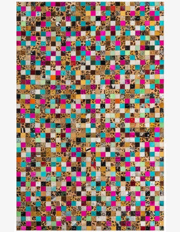 5' 1 x 8' Cowhide Leather Rug