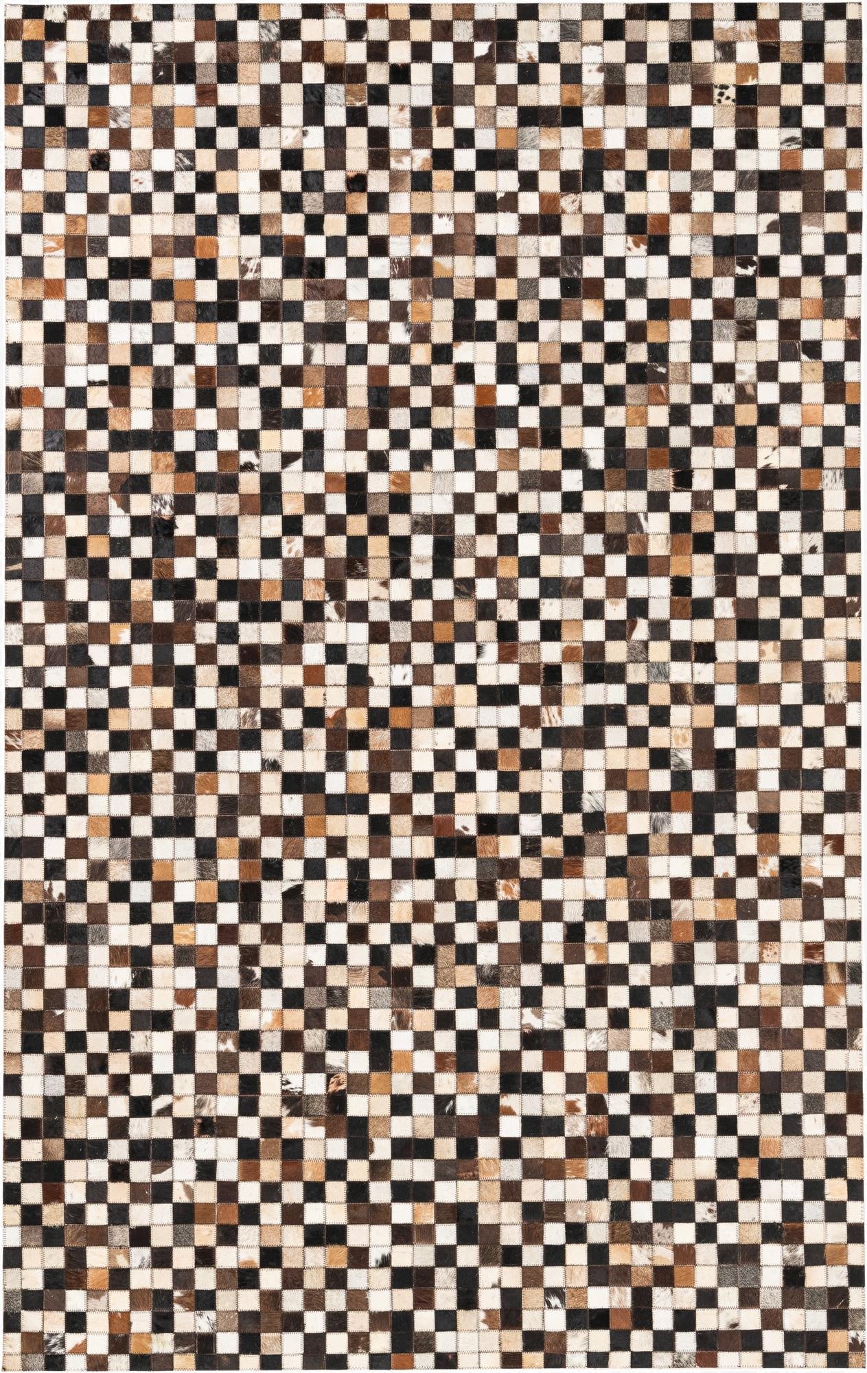 5' 1 x 8' Cowhide Leather Rug