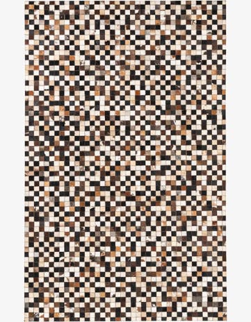 5' 1 x 8' Cowhide Leather Rug