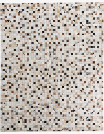 8' 1 x 10' Cowhide Leather Rug