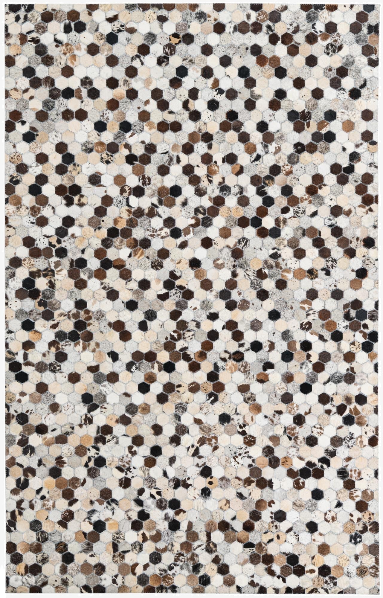 5' 1 x 8' Cowhide Leather Rug