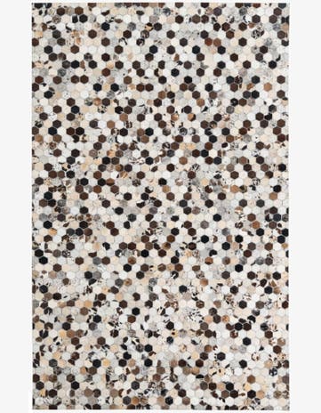 5' 1 x 8' Cowhide Leather Rug