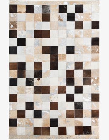 5' 2 x 8' Cowhide Leather Rug