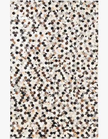 5' 1 x 8' Cowhide Leather Rug