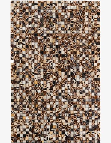 5' 1 x 8' 1 Cowhide Leather Rug