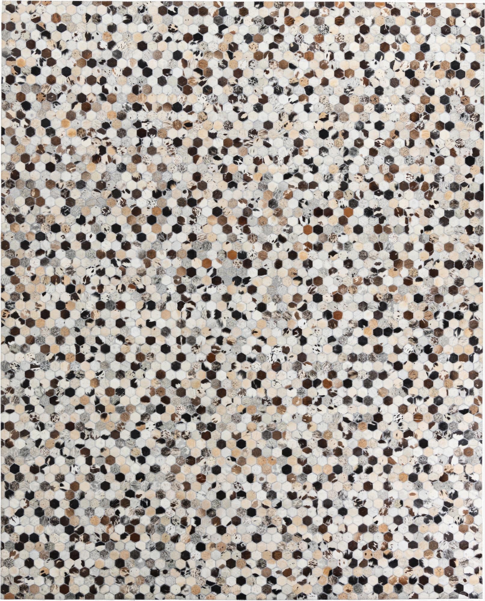 8' 1 x 10' Cowhide Leather Rug