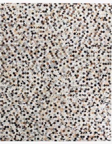 8' 1 x 10' Cowhide Leather Rug