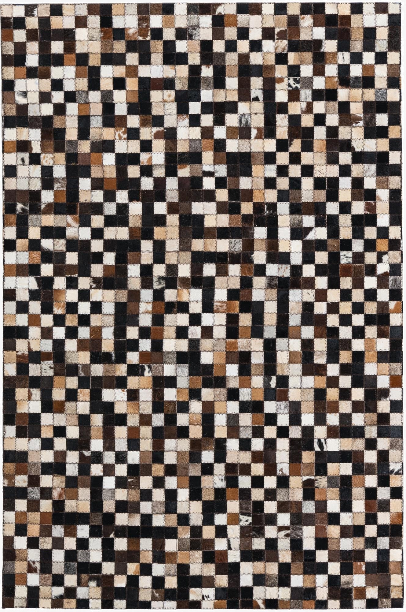 4' x 6' 2 Cowhide Leather Rug