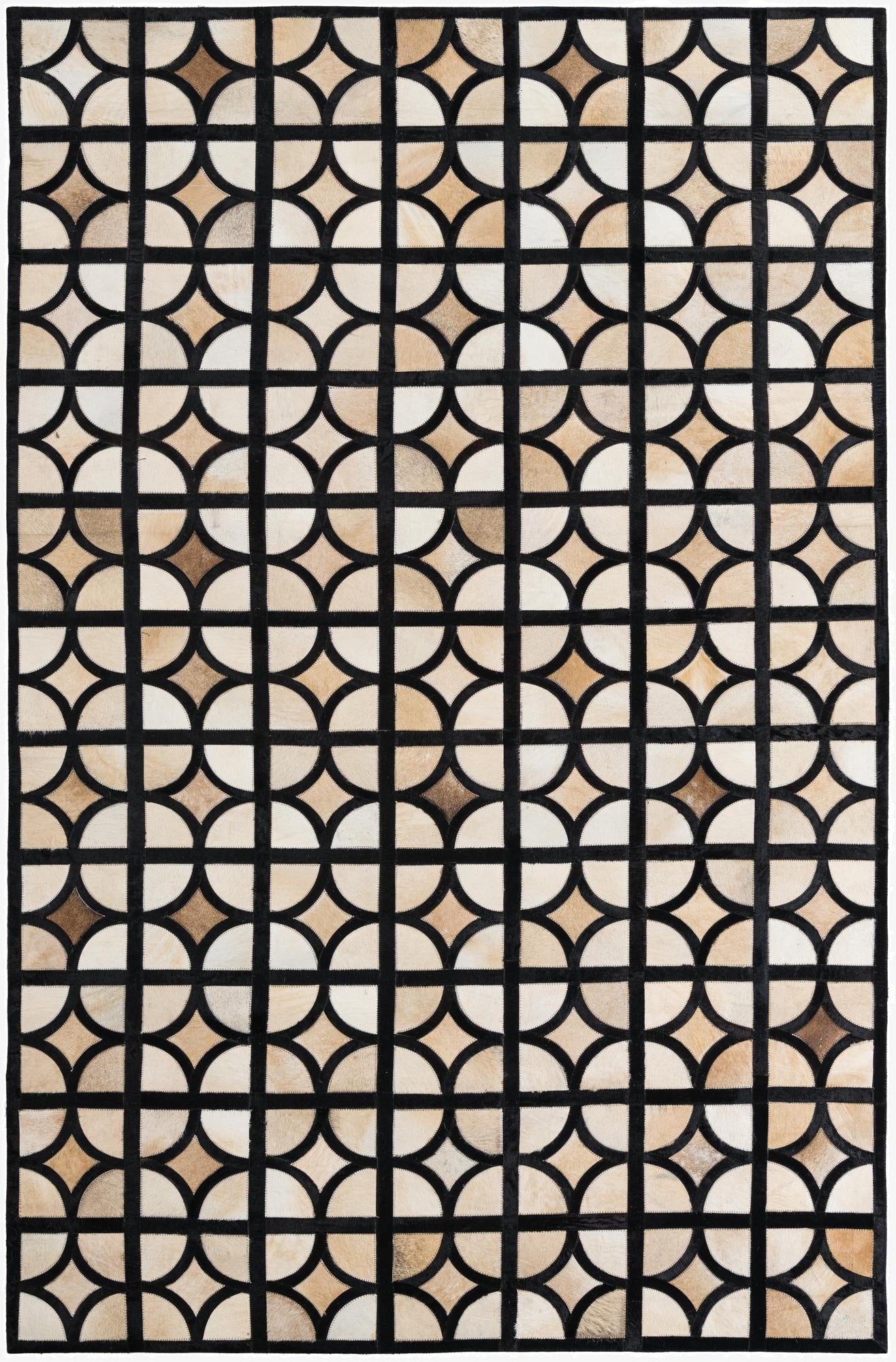 5' 3 x 8' Cowhide Leather Rug