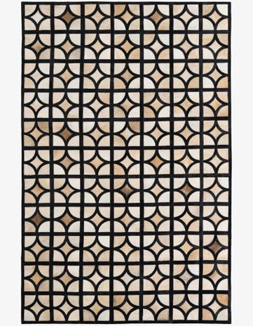 5' 3 x 8' Cowhide Leather Rug