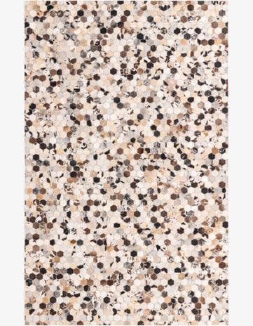 5' 1 x 8' Cowhide Leather Rug