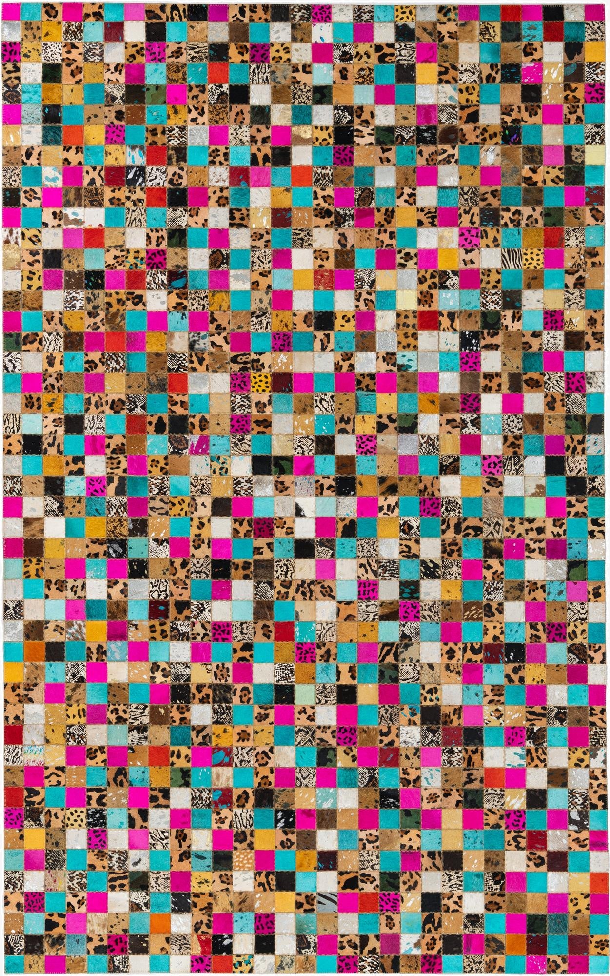 5' x 8' Cowhide Leather Rug