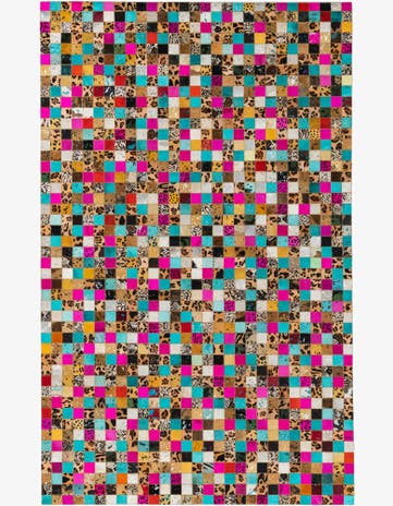 5' x 8' Cowhide Leather Rug