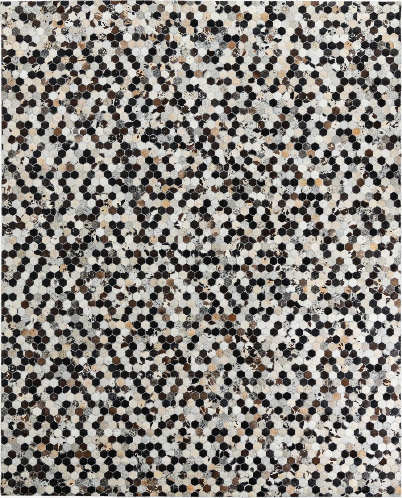 8' 1 x 10' Cowhide Leather Rug