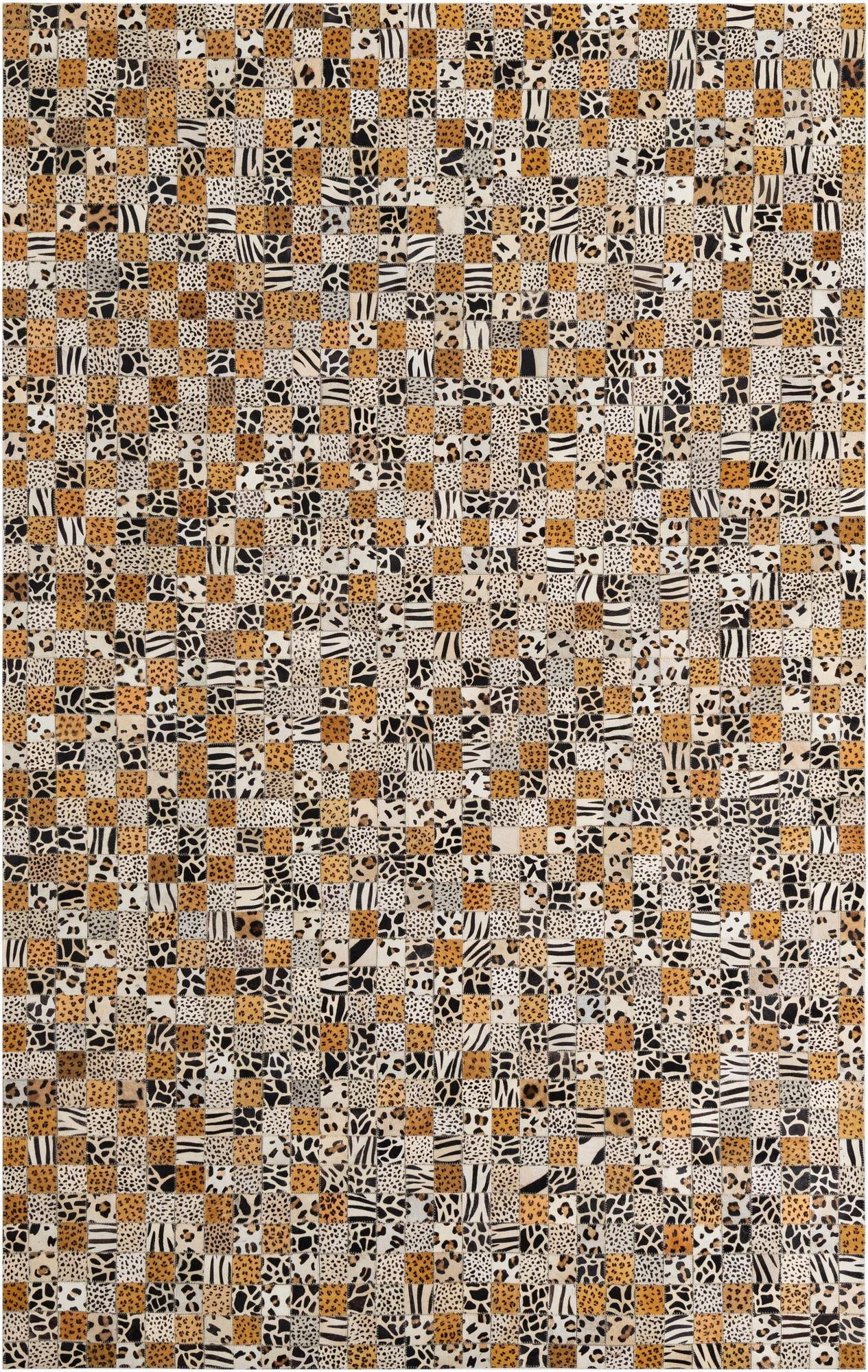 5' 1 x 8' 1 Cowhide Leather Rug