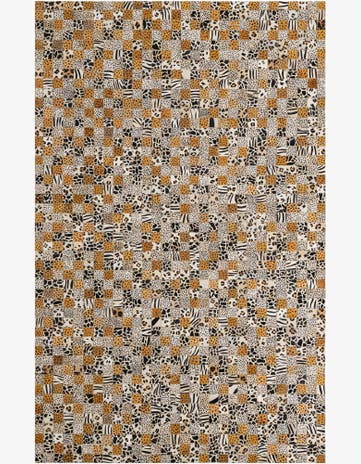 5' 1 x 8' 1 Cowhide Leather Rug