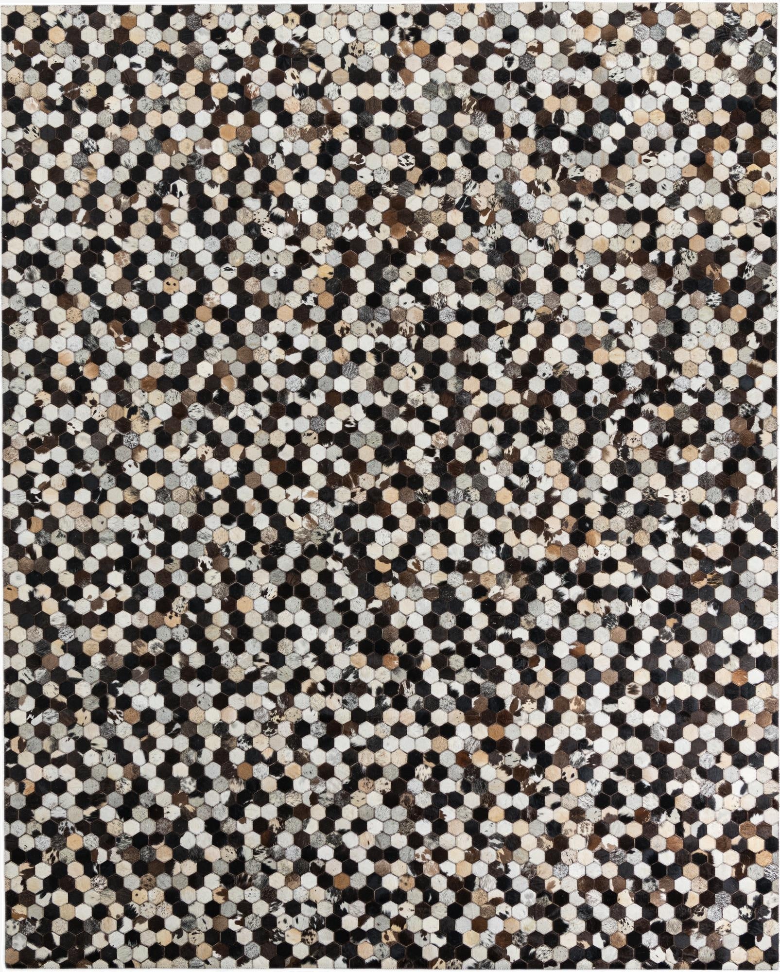 8' 1 x 10' Cowhide Leather Rug