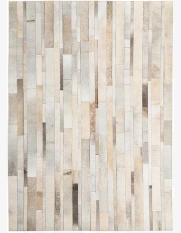 5' 3 x 7' 4 Cowhide Leather Rug