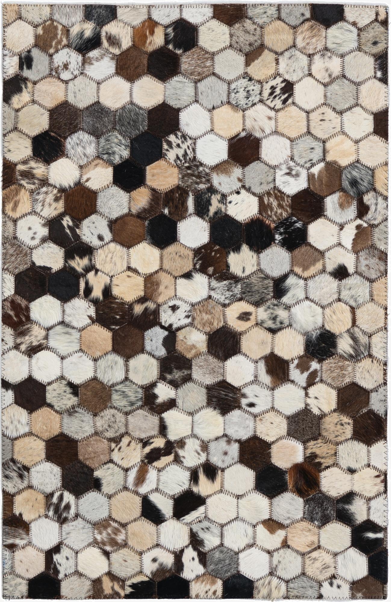 2' x 3' 1 Cowhide Leather Rug
