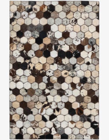 2' x 3' 1 Cowhide Leather Rug