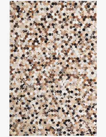 5' 2 x 8' Cowhide Leather Rug