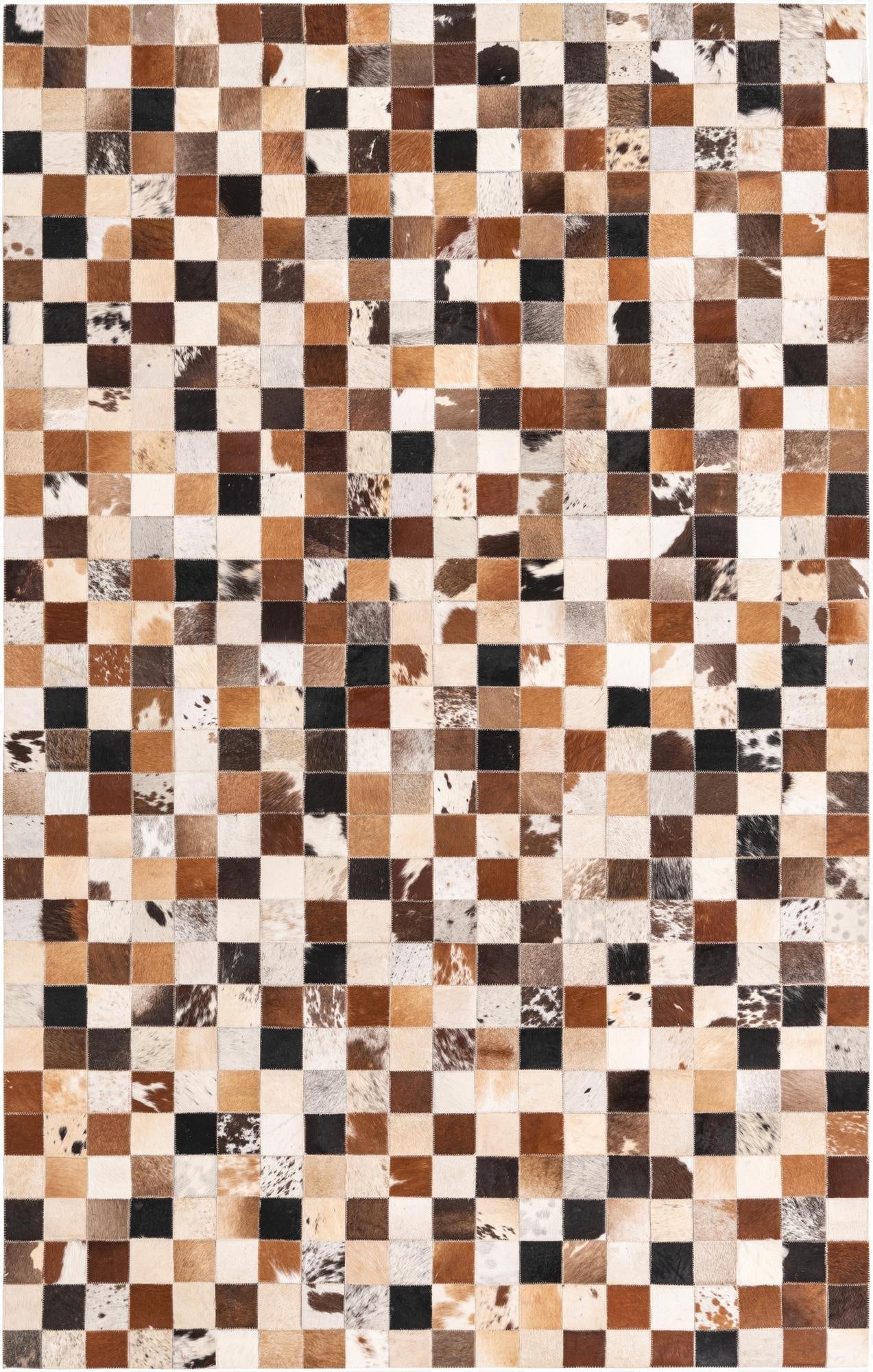 5' x 7' 10 Cowhide Leather Rug