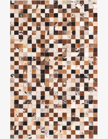 5' x 7' 10 Cowhide Leather Rug