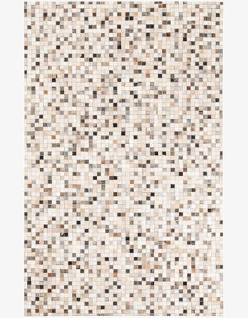 5' 1 x 8' 1 Cowhide Leather Rug