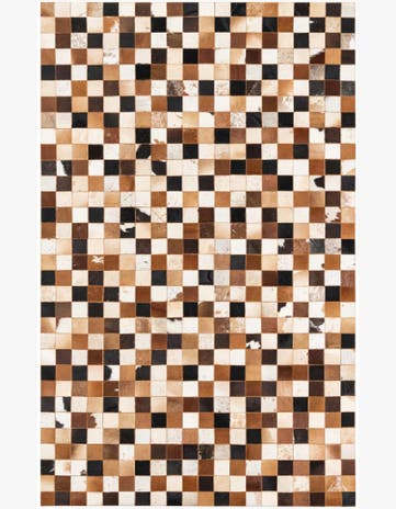 5' 1 x 8' 1 Cowhide Leather Rug