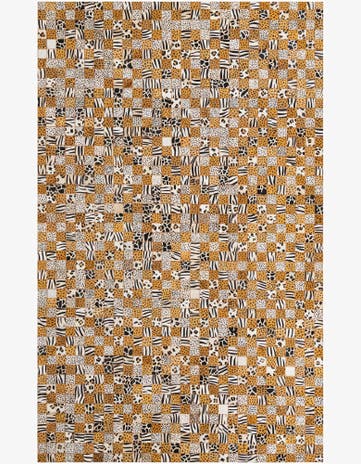 5' 1 x 8' Cowhide Leather Rug