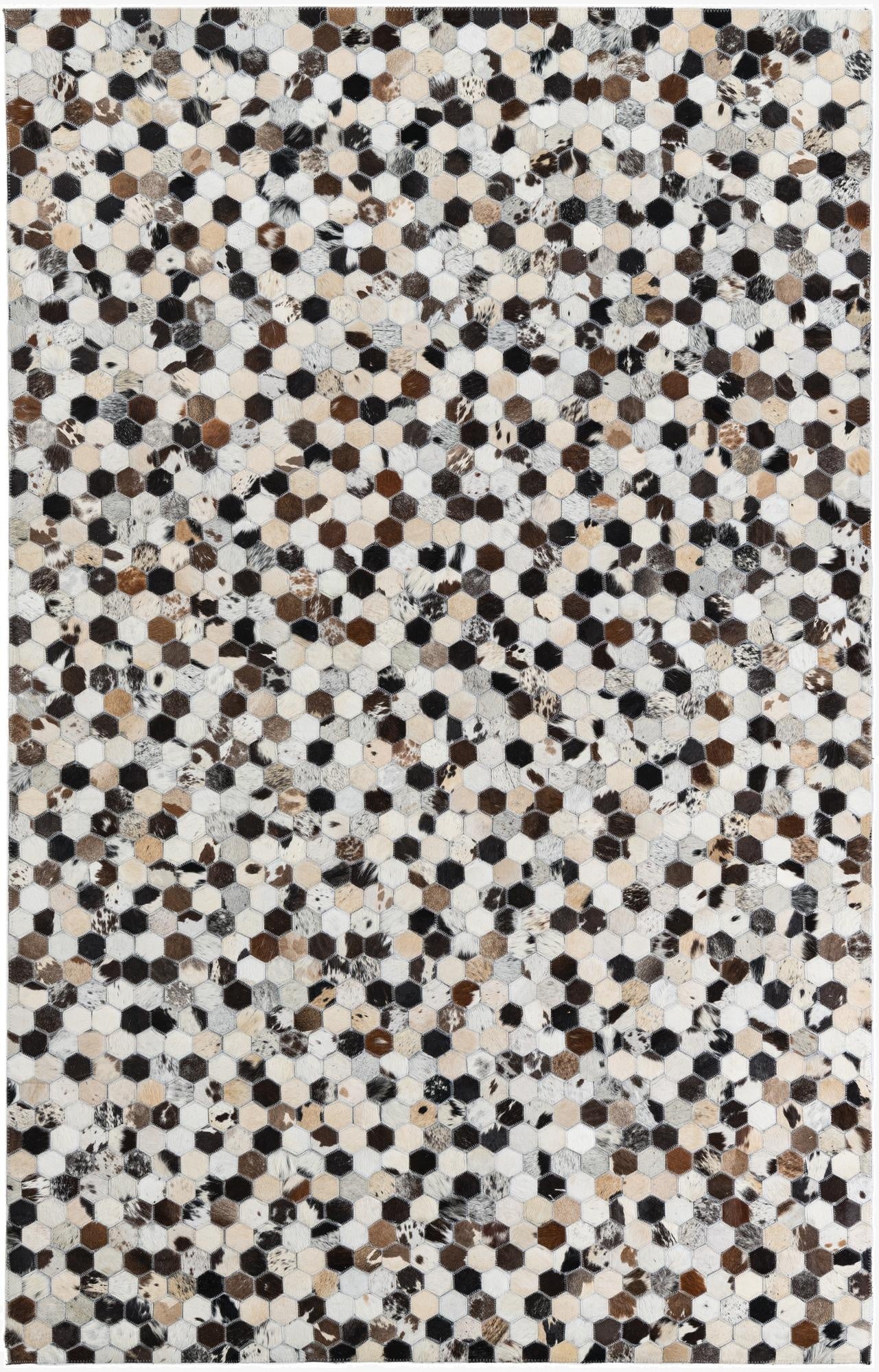 5' 2 x 8' Cowhide Leather Rug