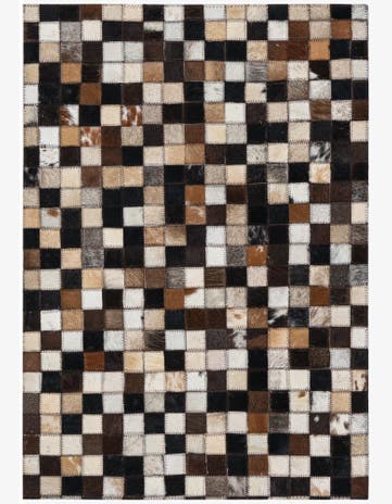 2' 1 x 3' Cowhide Leather Rug