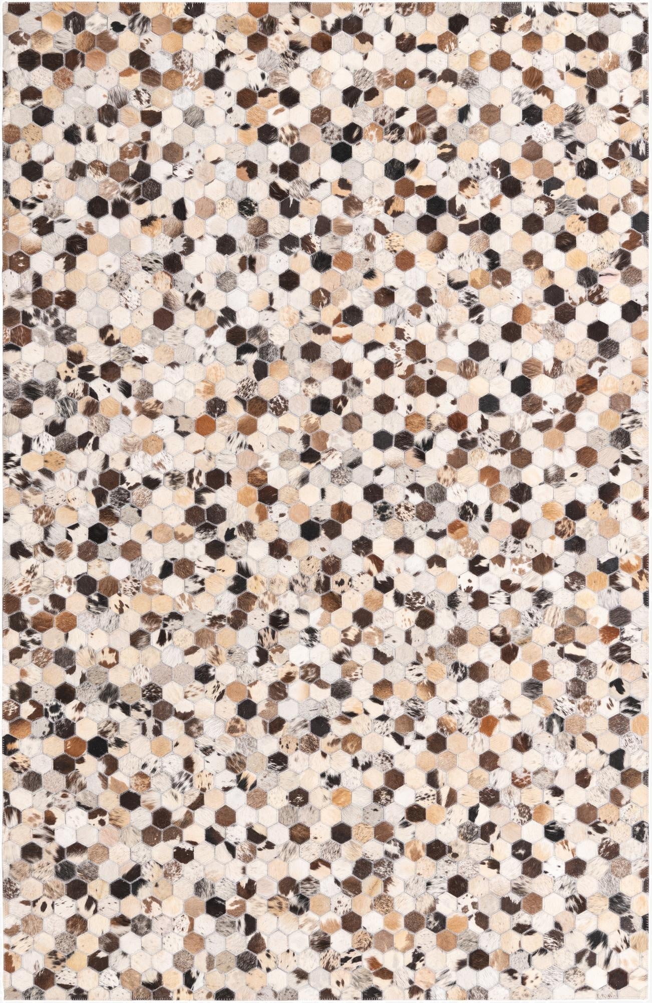 5' 1 x 7' 10 Cowhide Leather Rug